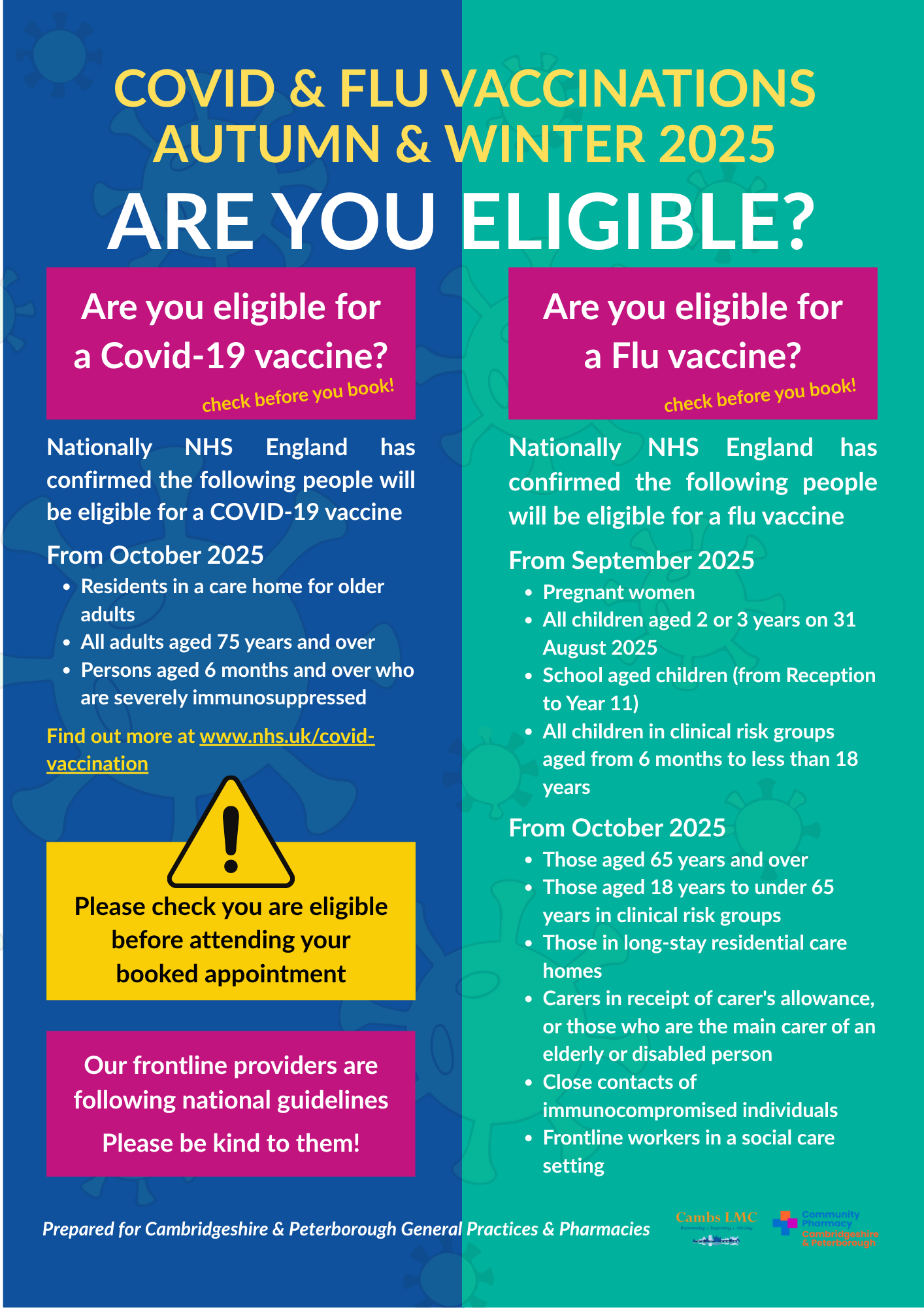 Are you eligible for your Covid vaccination this Autumn